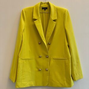 Zara Vibrant Yellow Double-Breasted Blazer